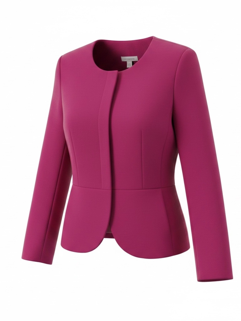 Liz Claiborne Fuchsia Round-Neck Peplum Blazer